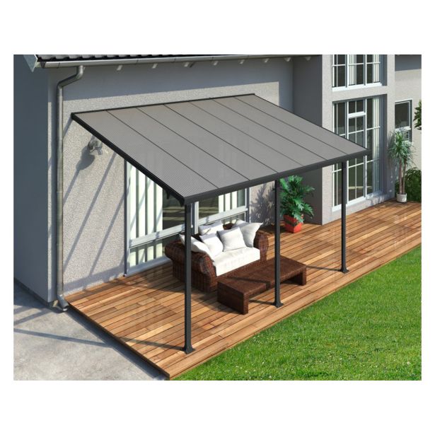 NADSTREŠEK ZA TERASO PALRAM FERIA PATIO COVER 3X4.25 SIVA/TRANSPARENT
