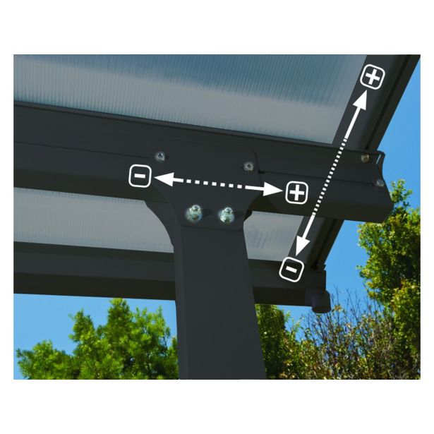 NADSTREŠEK ZA TERASO PALRAM FERIA PATIO COVER 3X4.25 SIVA/TRANSPARENT