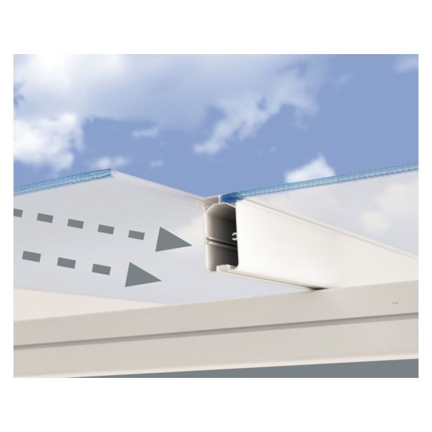 NADSTREŠEK ZA TERASO PALRAM SIERRA, BELA/TRANSPARENT 2,3X2,3M