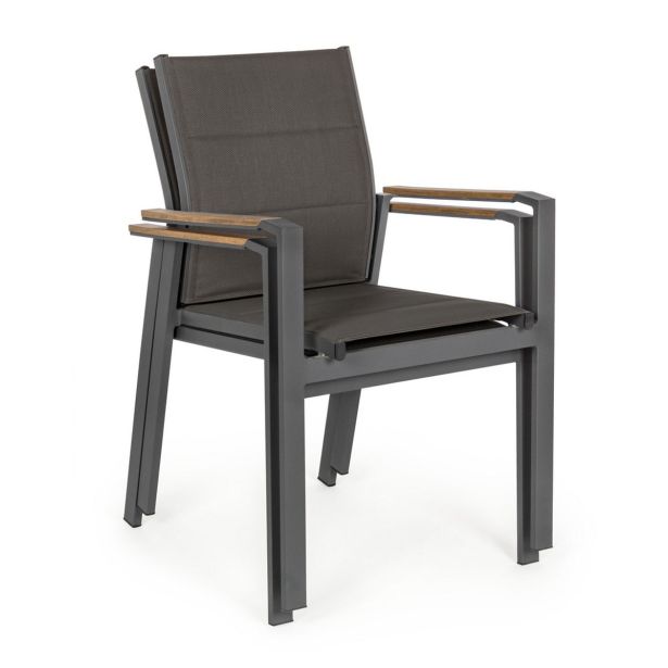 KOVINSKI STOL BIZZOTTO KUBIK CHARCOAL SJ61