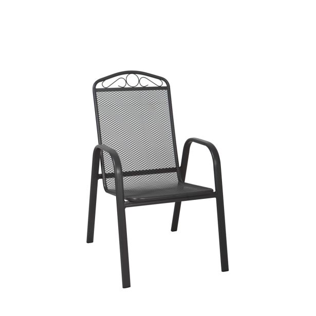 KOVINSKI STOL MQ MADRID NAKLADALEN ANTRACIT