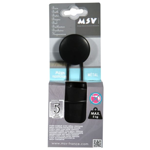MSV KOZAREC NA VAKUUM 8 X 11.5 X 19.5 CM KROM PP, ČRNA MEGA VENTOUSES