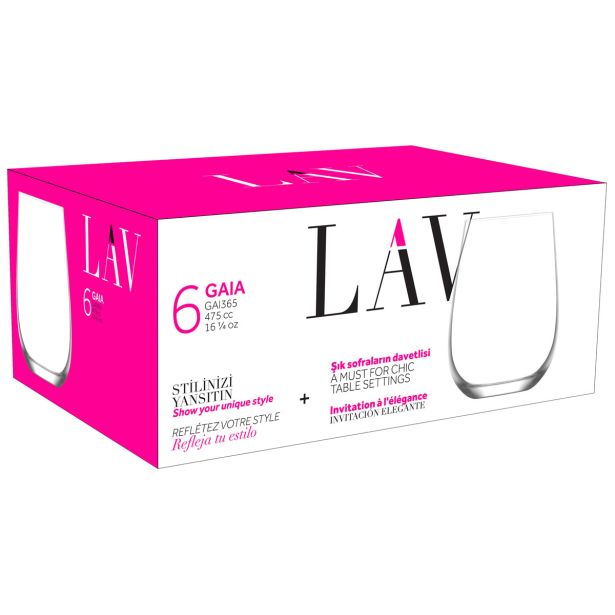 KOZAREC ZA VODO/SOK LAV 475 ML GAIA 6/1