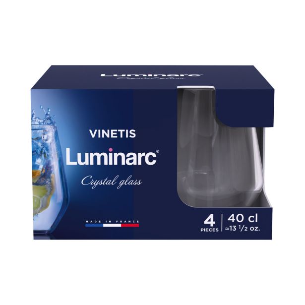 KOZAREC ZA VODO/SOK LUMINARC 400 ML VINETIS 4/1