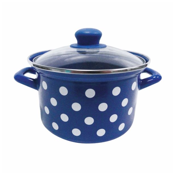 KOZICA EMO 20 CM 4 L VISOKA POLKA MODRA STEKLEN POKROV