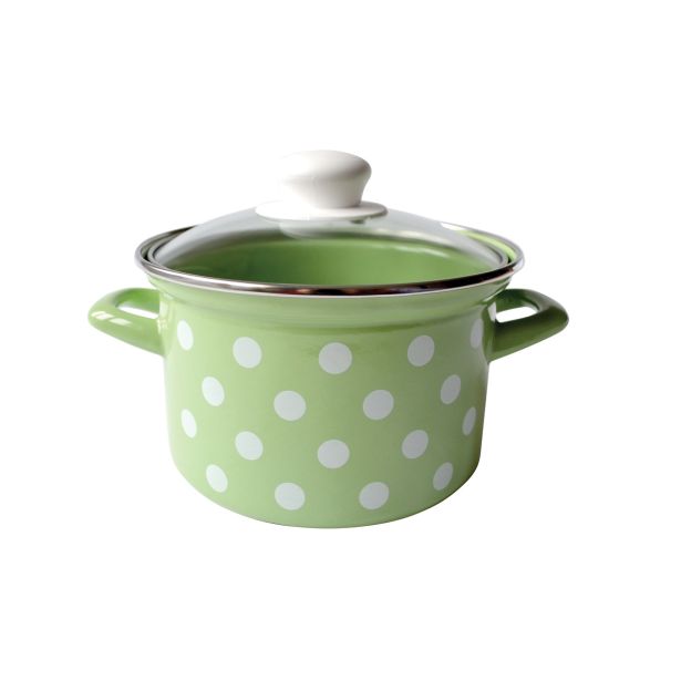 KOZICA EMO 20 CM 4 L VISOKA POLKA ZELENA STEKLEN POKROV