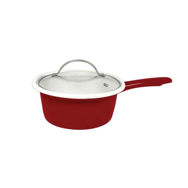 LONEC / KOZICA ENAMELIE KOZICA 1.4L 16 CM DOLG ROČAJ IN POKROV