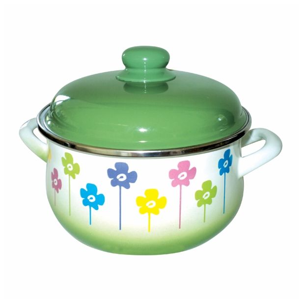 KOZICA METALAC 14 CM 1.3 L PLITVA ROŽICA S POKROVOM