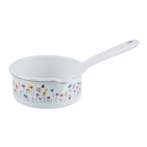 KOZICA RIESS 14 CM 0.75 L FLORA Z IZLIVOM IN DOLGIM ROČEM