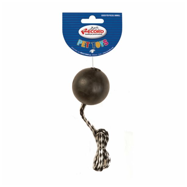 KOZMETIKA ZA PSA RECORD ŽOGA Z VRVICO 6 CM