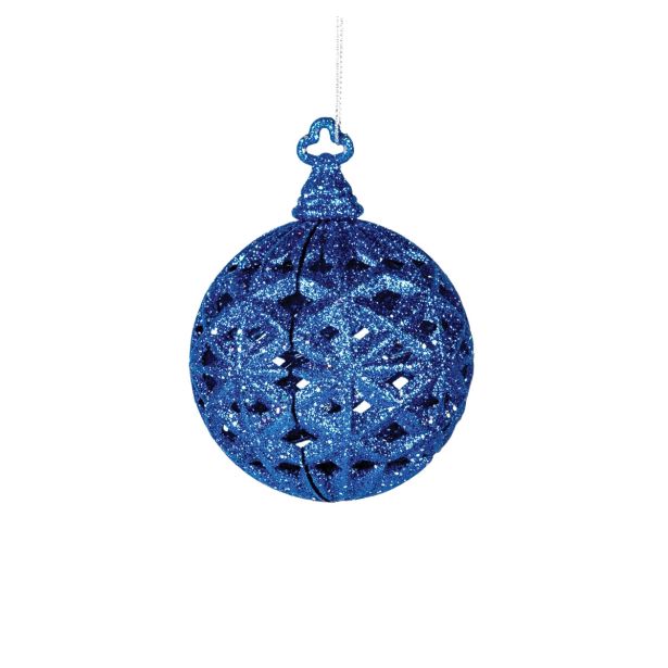 OKRASEK ZA JELKO GLOSSTYLE KROGLA MODRA FI 8.8 CM 11.2X8.8X8.8