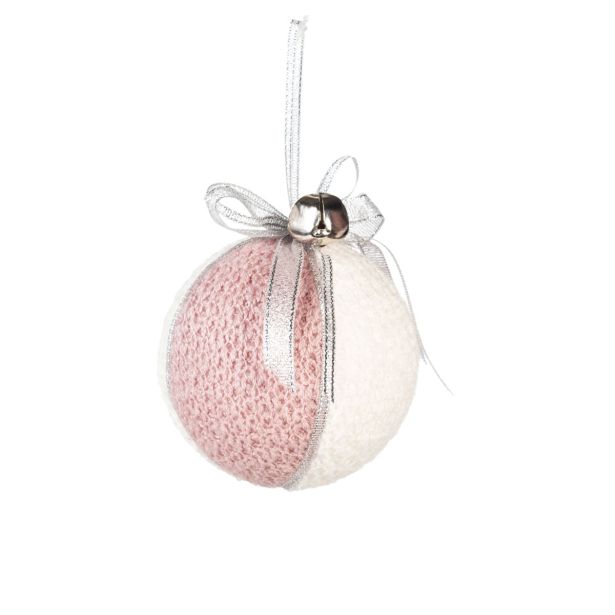 OKRASEK ZA JELKO GLOSSTYLE KROGLA ROZA FI 8 CM TEKSTILNA