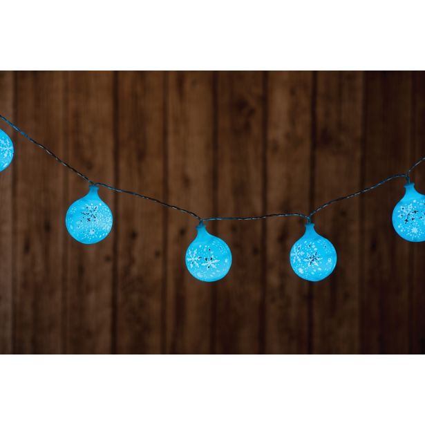 LUČKE MQ KROGLE S SNEŽINKAMI 5.5 CM BELE BARVE