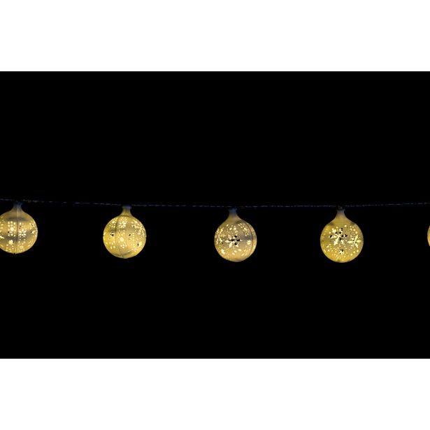 LUČKE MQ KROGLE S SNEŽINKAMI 5.5 CM BELE BARVE