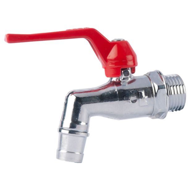 KROGLIČNA PIPA Z IZLIVOM KOVINA KP 522 15 MM VRTNA MINI DOL.ROČ. S PRIKLJ. ZA CEV