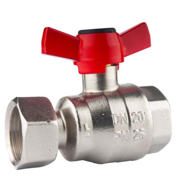 KROGLIČNI VENTIL KOVINA 12.7 MM (1/2-) RAVNI S PROSTOVRTEČO MATICO