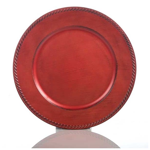 DEKORACIJA GLOSSTYLE KROŽNIK ANTIK FI 33 CM RD EČI IZ UMETNE MASE