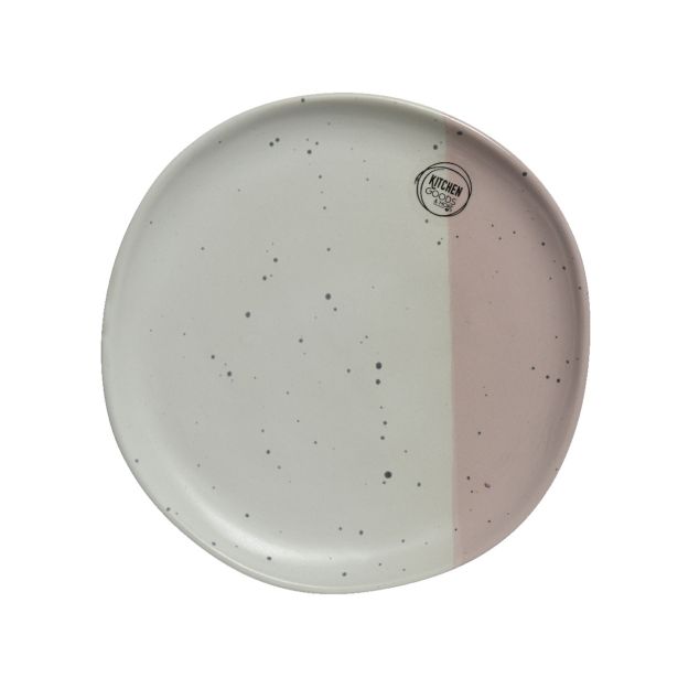 PLITVI KROŽNIK DECORIS 27.2 CM BELO-ROZA