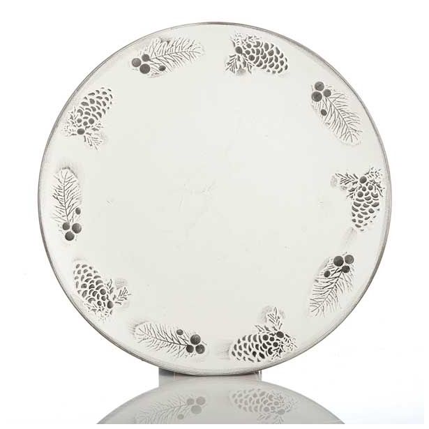 DEKORACIJA GLOSSTYLE KROŽNIK FI 33 BELI S STORŽI IZ UMETNE MASE