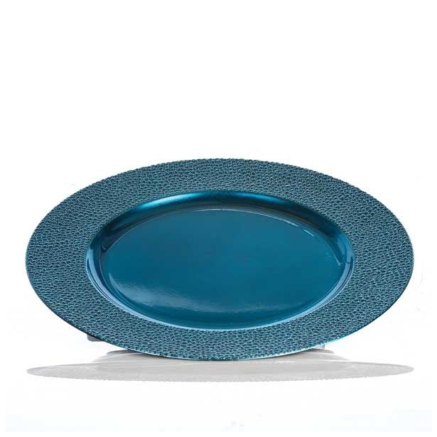 DEKORACIJA GLOSSTYLE KROŽNIK FI 33 MODRI DEKORATIVNI UMETNA MASA