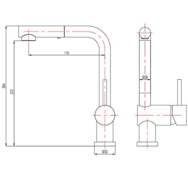 KUHINJSKA PIPA BLITZ K 914 POMIVALNO KORITO IZVLEČNA