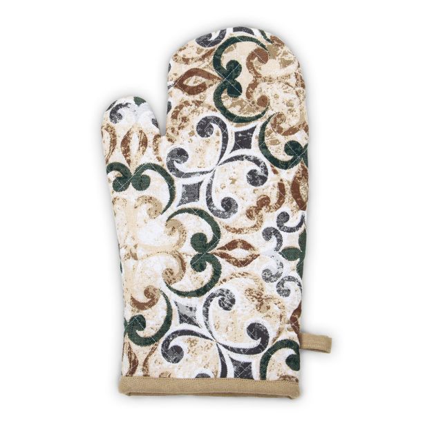 KUHINJSKA ROKAVICA SVILANIT TUSCANY, 18X32, BEŽ-ZELENA Z VZORCEM