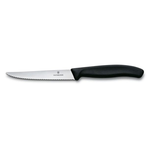 KUHINJSKI NOŽ SWIBO STEAK/PICA NAZOBČAN 11CM 6.7233.20, ČRN