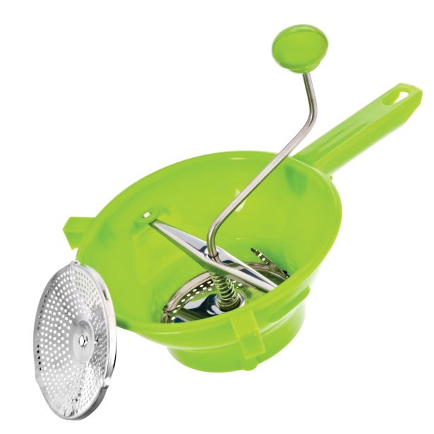 KUHINJSKI PRIPOMOČEK GALICIJA PASIRKA 19 CM PVC ZELENA Z 2 NASTAVKOMA