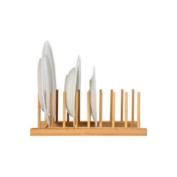 KUHINJSKO POLIČNO STOJALO ESTIA STOJALO ZA KROŽNIKE IZ BAMBUSA