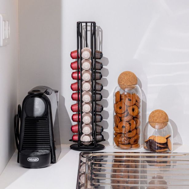 KUHINJSKO POLIČNO STOJALO ESTIA VRTLJIVO ZA KAVNE KAPSULE METALLIC 01-19907