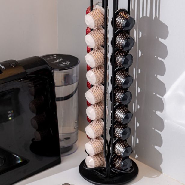 KUHINJSKO POLIČNO STOJALO ESTIA VRTLJIVO ZA KAVNE KAPSULE METALLIC 01-19907