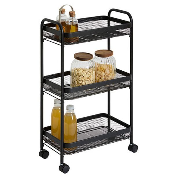 KUHINJSKO POLIČNO STOJALO FIVE KUHINJSKI VOZIČEK MAYAJ ČRNA