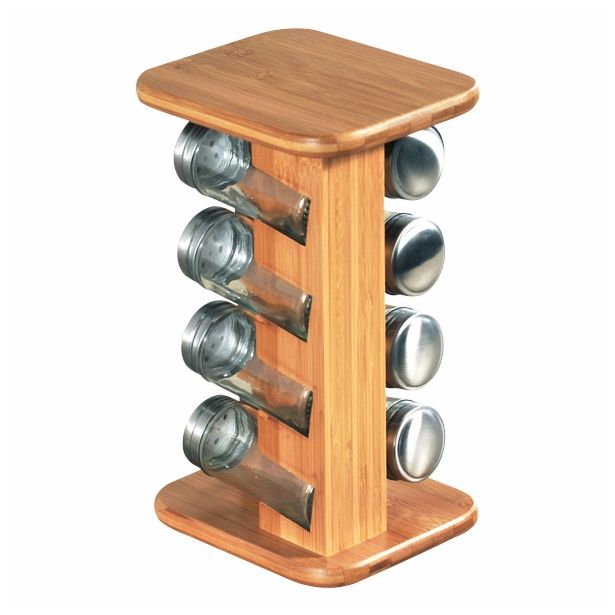 KUHINJSKO POLIČNO STOJALO KESPER ZA 8 ZELIŠČ 15X13X25.5 CM IZ BAMBUSA