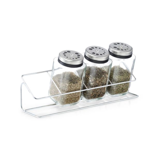 KUHINJSKO POLIČNO STOJALO ZELLER PRESENT 5 DELNO STOJALO ZA 4 ZAČIMBE 25X8X11 CM