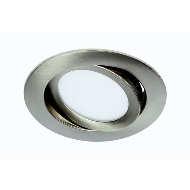 LED PANEL FLAT-IN 7W NW FI 106MM, NIKEL MAT, GIB.