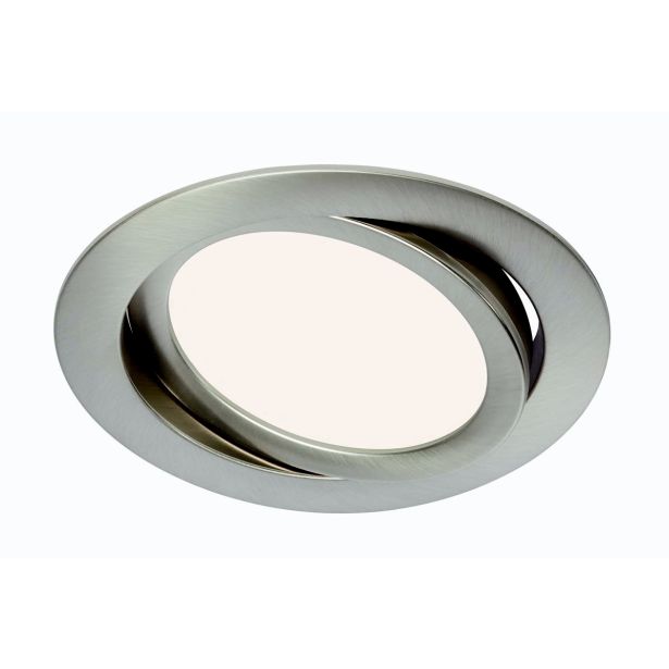 LED PANEL FLAT-IN 9W NW FI 140MM, NIKEL MAT, GIB.