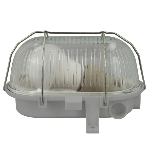 LADIJSKA SVETILKA E2 9W LED OVALNA E27 IP44 Z ŽIČNO MREŽO