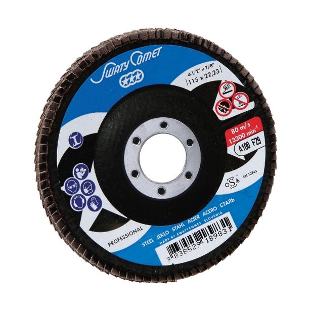 LAMELNI BRUSNI DISK POŠ. SWATYCOMET-P 115X22.23 MM K100 ZA KOVINO, LES