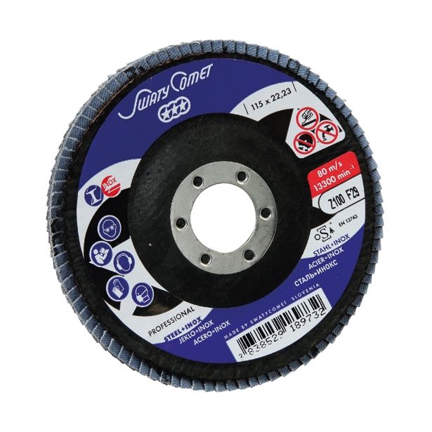 LAMELNI BRUSNI DISK POŠ. SWATYCOMET-P 115X22.23 MM K80 ZA INOX