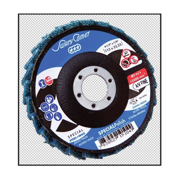 LAMELNI BRUSNI DISK POŠ. SWATYCOMET-P 115X22MM KOPRENA FINA ZA POLIRANJE INOXA