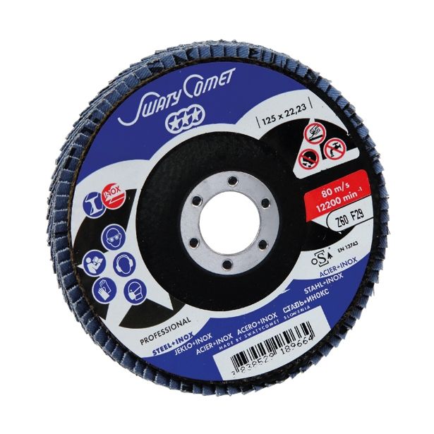 LAMELNI BRUSNI DISK POŠ. SWATYCOMET-P 125X22.23 MM K60 ZA INOX