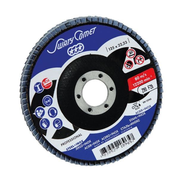 LAMELNI BRUSNI DISK POŠ. SWATYCOMET-P 125X22.23 MM K80 ZA INOX