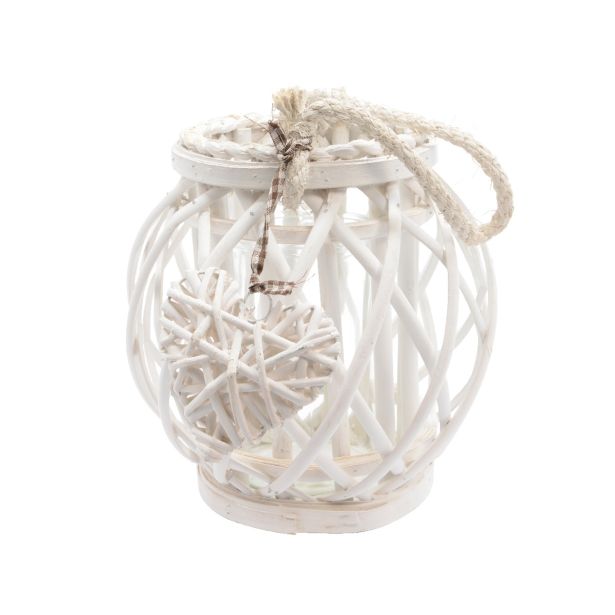 NAMIZNI OKRASEK DECORIS 23X22 CM LANTERNA , BELA