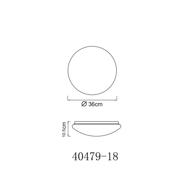NADGRADNA STROP. SVETILKA LAVA 18W, WW OKROGLA, 360MM
