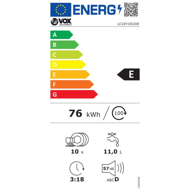 POMIVALNI STROJ VOX LC10Y15CIXE