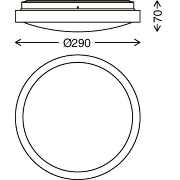 NADGRADNA STROP. SVETILKA BRILONER LED 12W, ČRN ROB FI=29CM