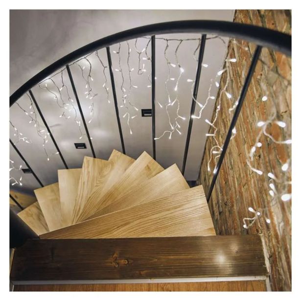 LED BOŽIČNE LEDENE SVEČE, 5 M, ZUN. IN NOT., HLADNA BELA, UPRAVLJALNIK, PROGRAMI, ČASOVNIK