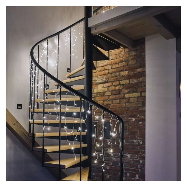 LED BOŽIČNE LEDENE SVEČE, 5 M, ZUN. IN NOT., HLADNA BELA, UPRAVLJALNIK, PROGRAMI, ČASOVNIK