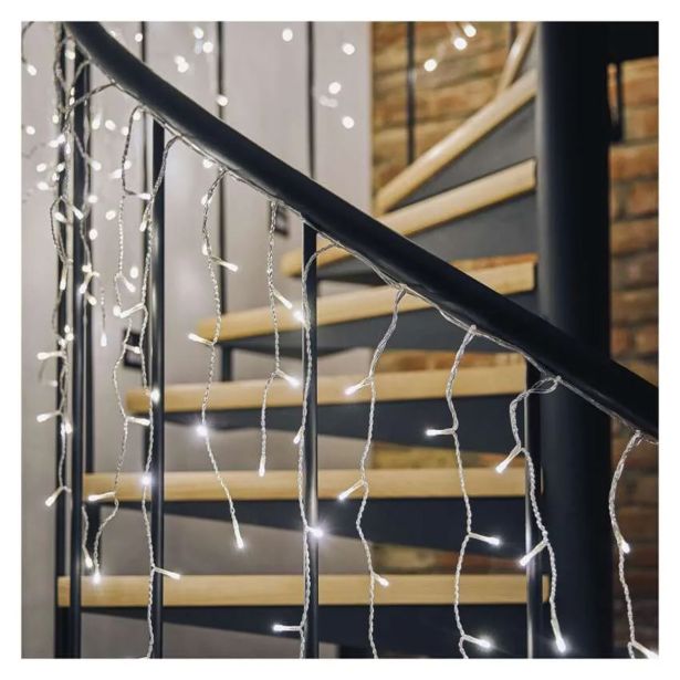 LED BOŽIČNE LEDENE SVEČE, 5 M, ZUN. IN NOT., HLADNA BELA, UPRAVLJALNIK, PROGRAMI, ČASOVNIK