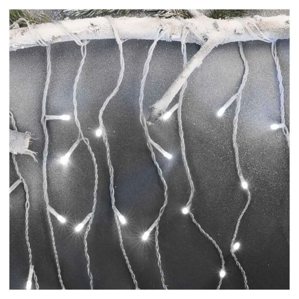 LED BOŽIČNE LEDENE SVEČE, 5 M, ZUN. IN NOT., HLADNA BELA, UPRAVLJALNIK, PROGRAMI, ČASOVNIK